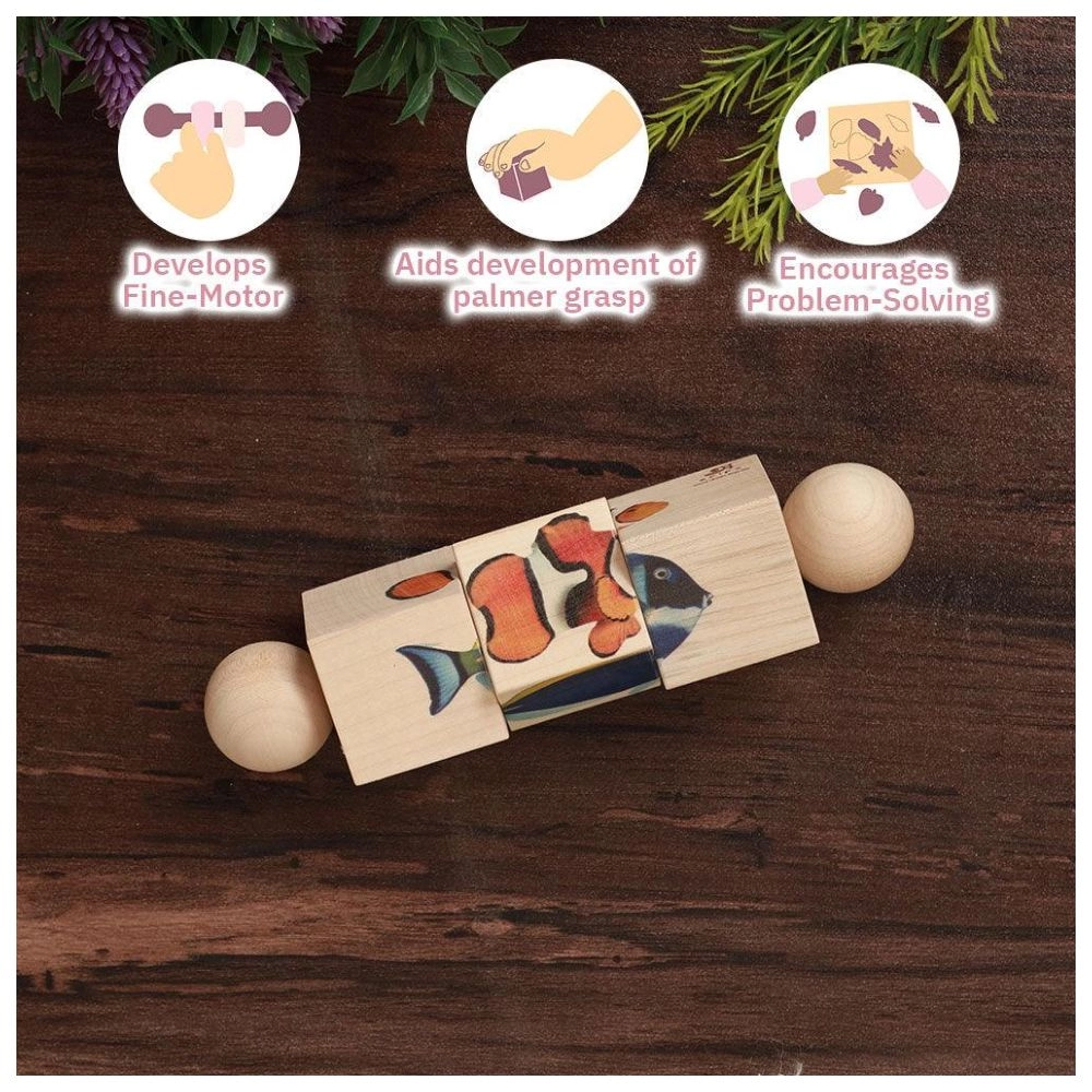 Rotating Wooden Puzzle - Fish - Suitable for 18 months & above