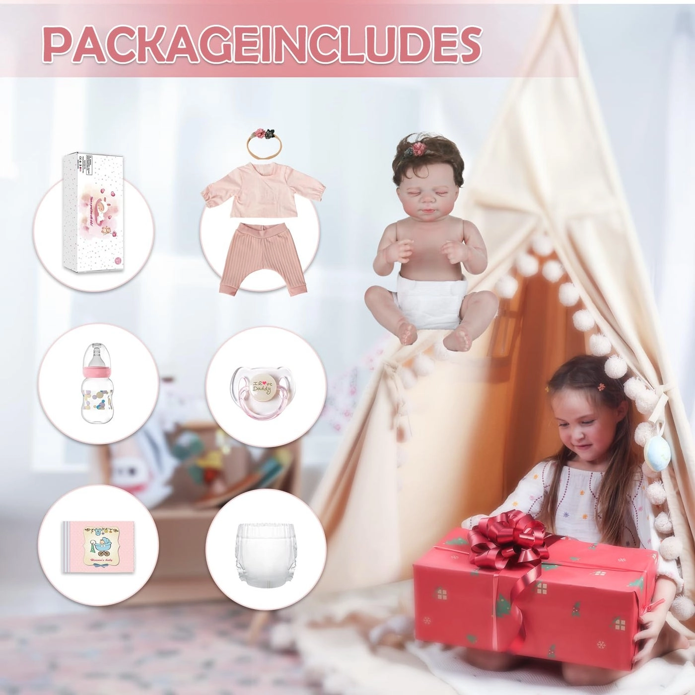 Reborn Baby Doll - 18 inches Vinyl Baby Girl Ages 3+