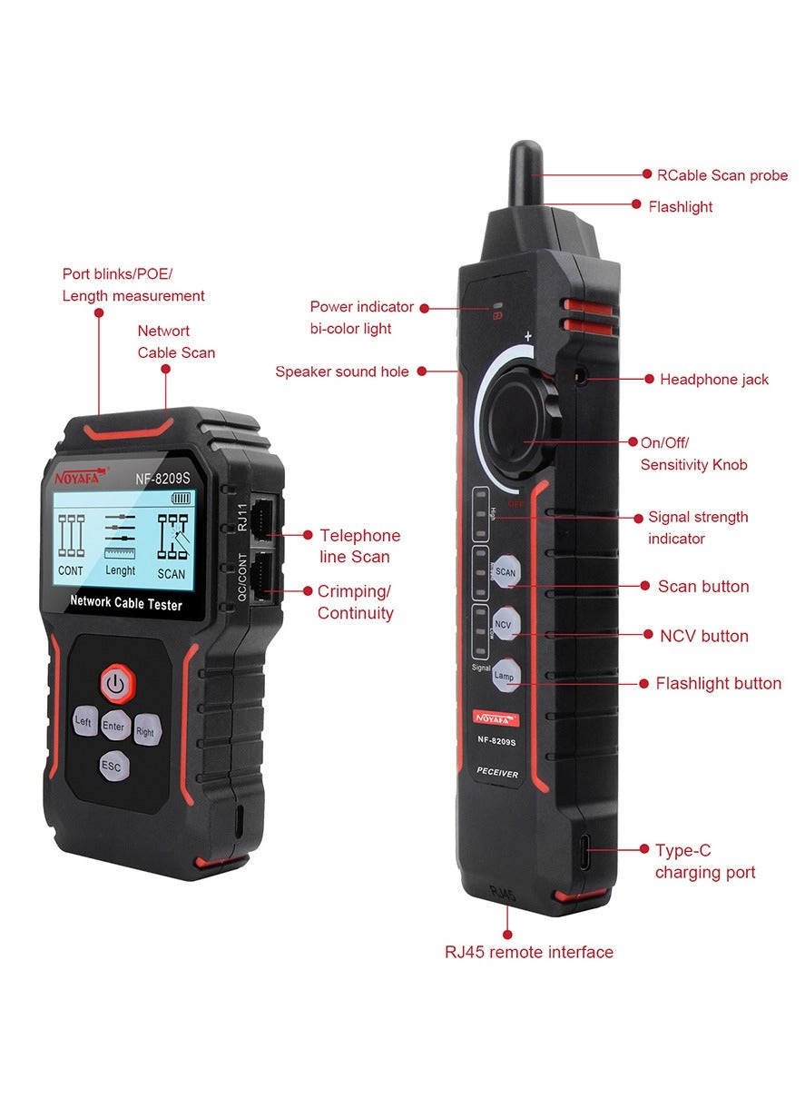 NF-8209S - RJ45 RJ11 PoE Wiremap