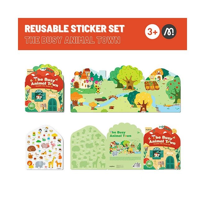 Cognitive Growth Activity Sticker Book Reusable Waterproof Durable Non-Toxic 39 pcs