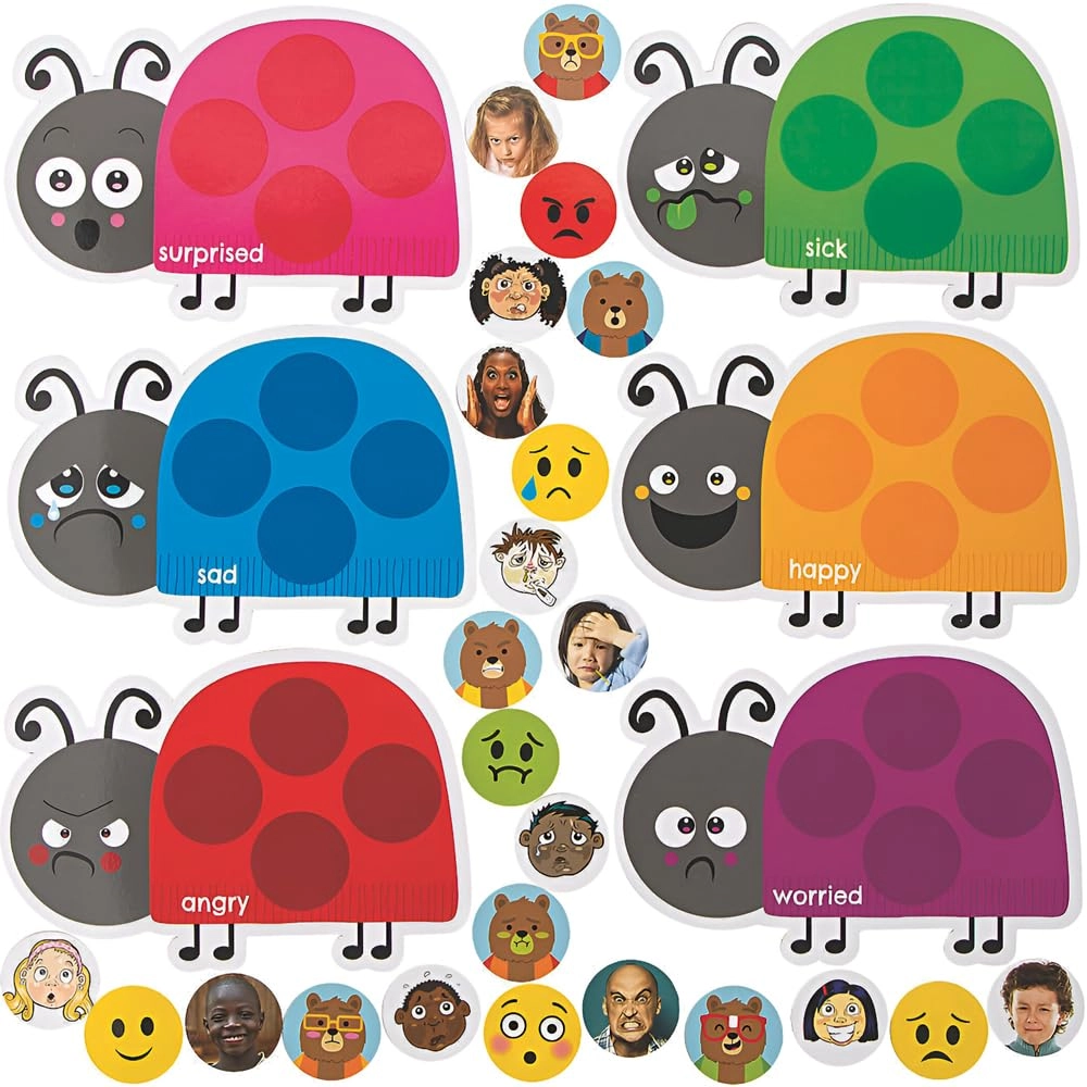 Fun Express Ladybug Emotion Match Cardstock Game - 3 years and up 30 pieces