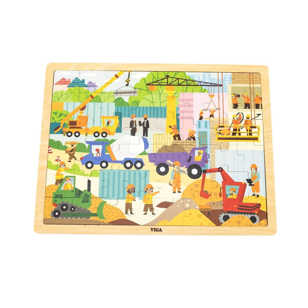 Construction Area Wooden Puzzle (PCG-44585) - 48 pcs