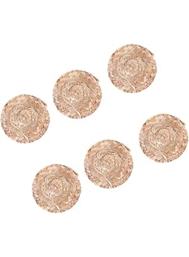 Toddmomy Mini Woven Straw Hats - 6Pcs 8X8cm