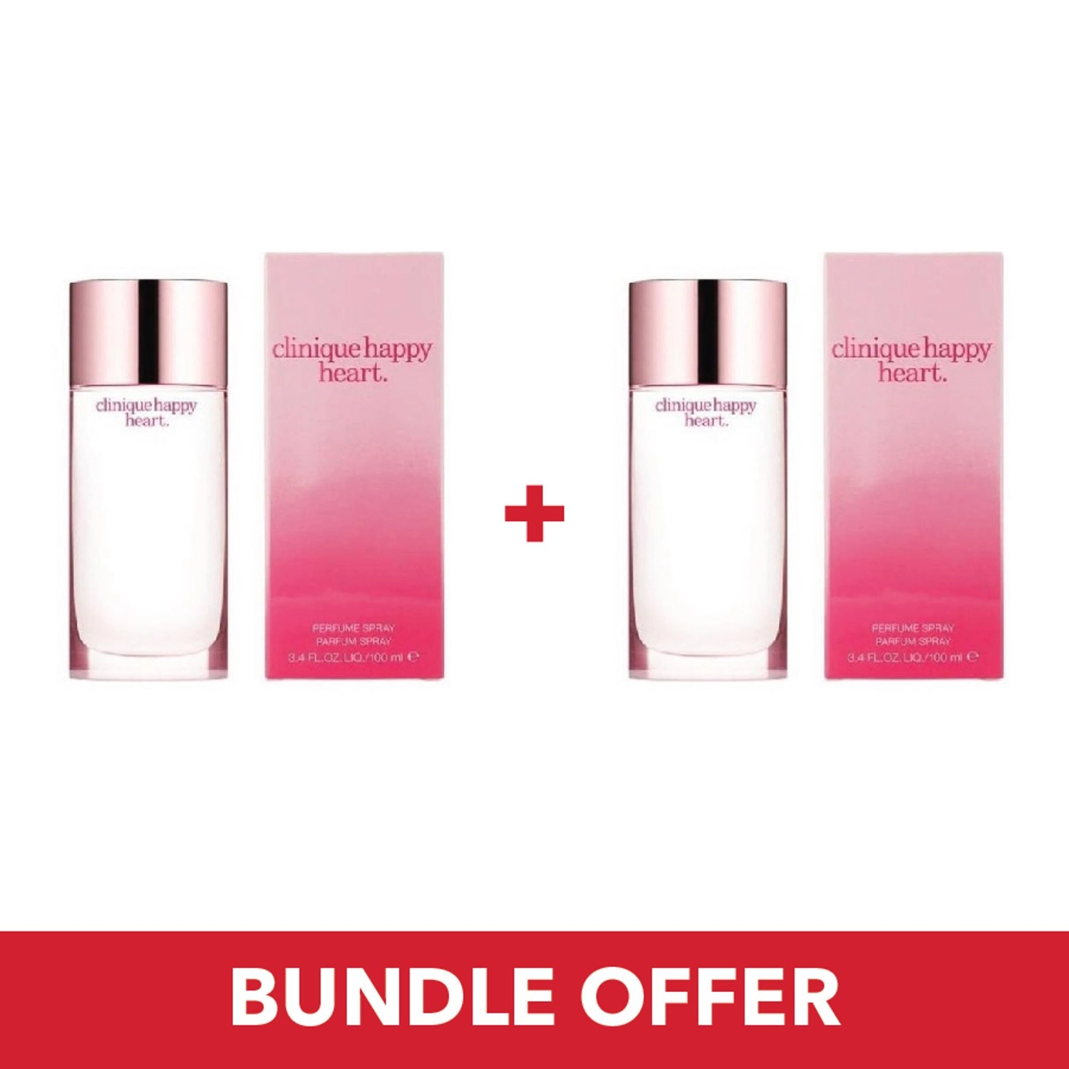 Clinique Happy Happy Heart Eau de Toilette 100ml Bundle Offer