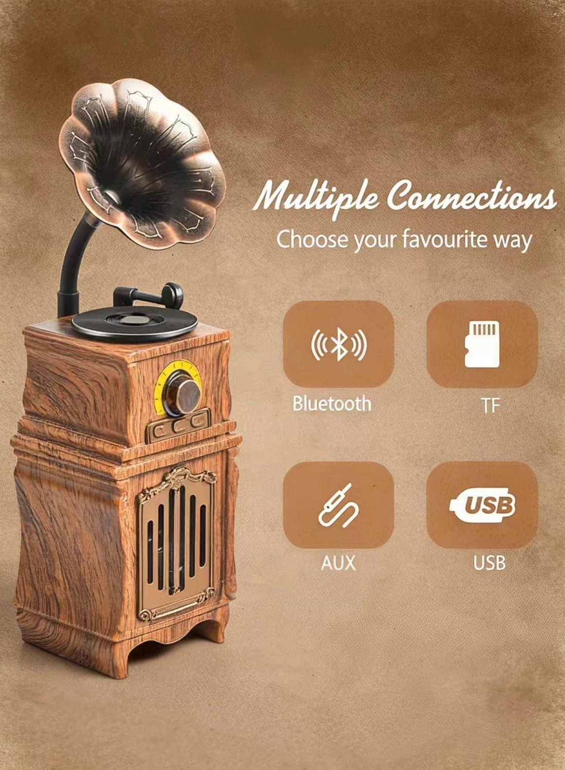 Retro Bluetooth Speaker - FM Radio