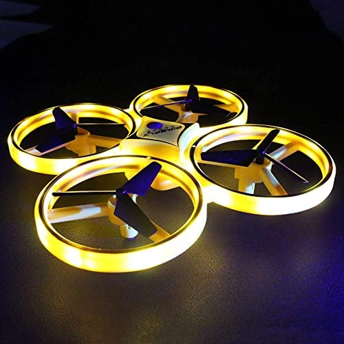 LED Gesture Remote Control 4-axis Quadcopter 1080p Yellow Rechargeable