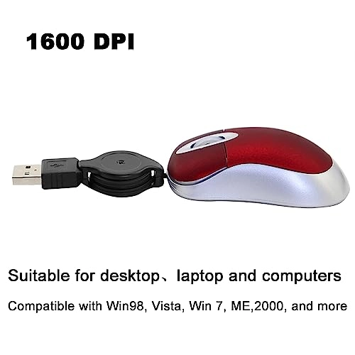 Mini Retractable Cable Mouse - Wired