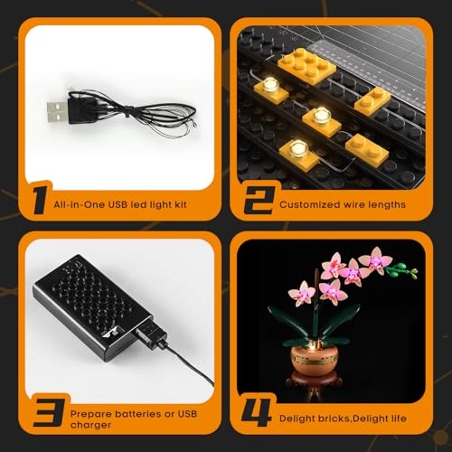 LED light kit for LEGO Mini Orchid 10343 - Plastic 1