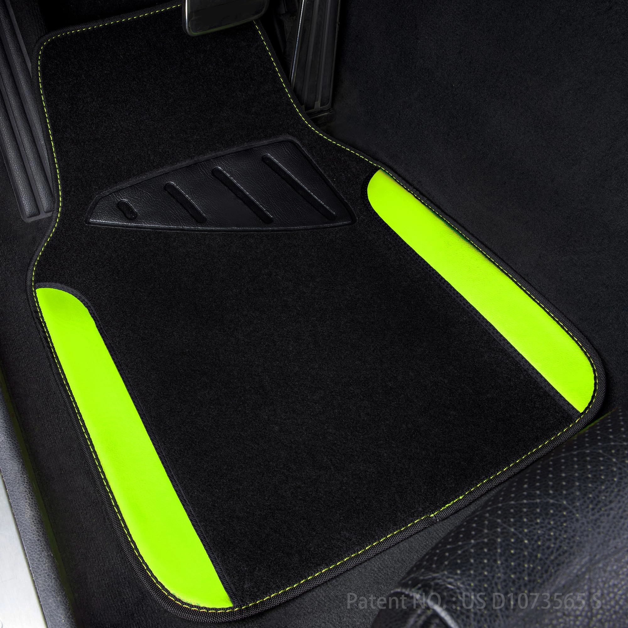 Universal Fit Car Floor Mats - Set of 4pcs Black and Burgundy