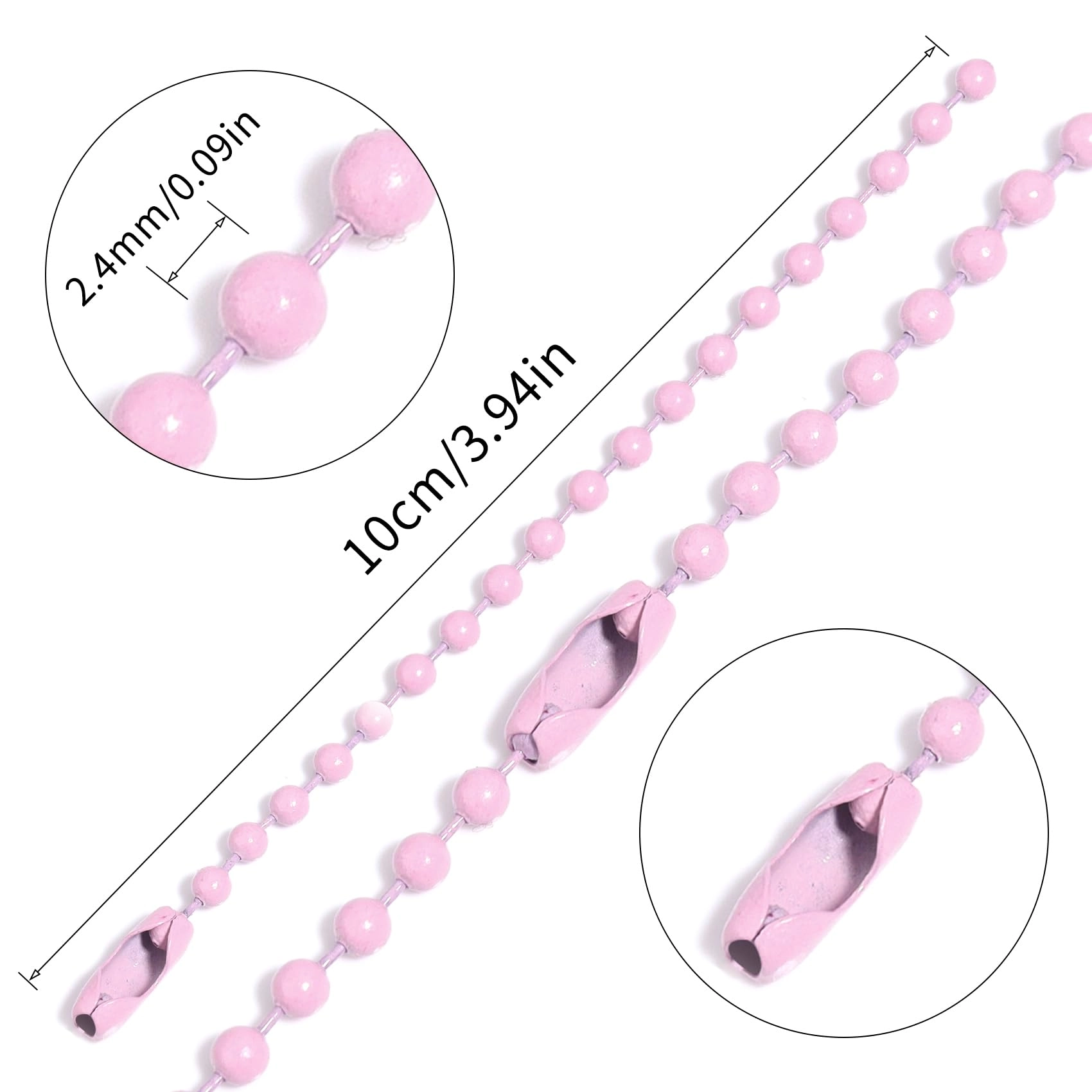 Ball Beads Chains - 20Pcs Purple 4 Inch