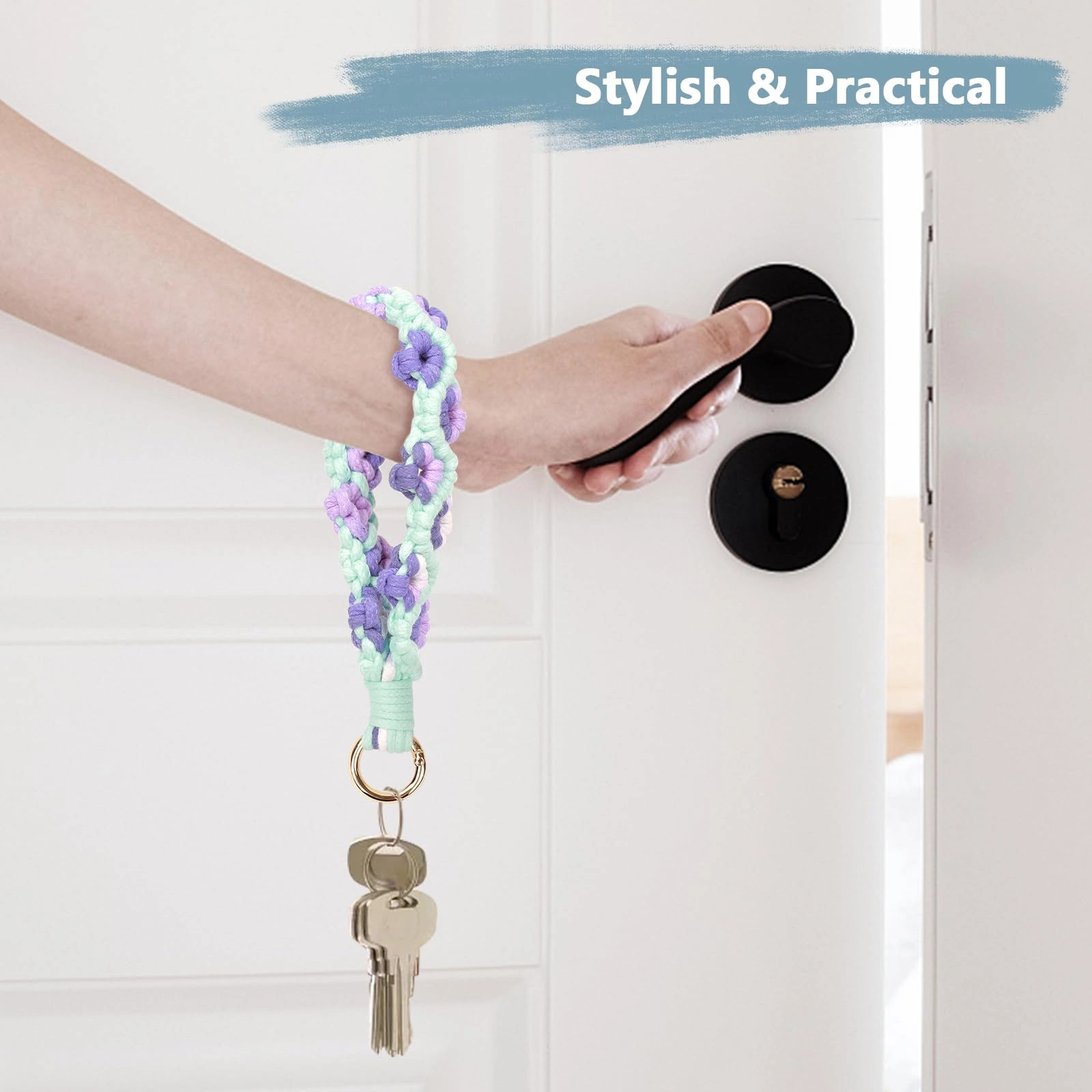 Boho Macrame Keychain - Car