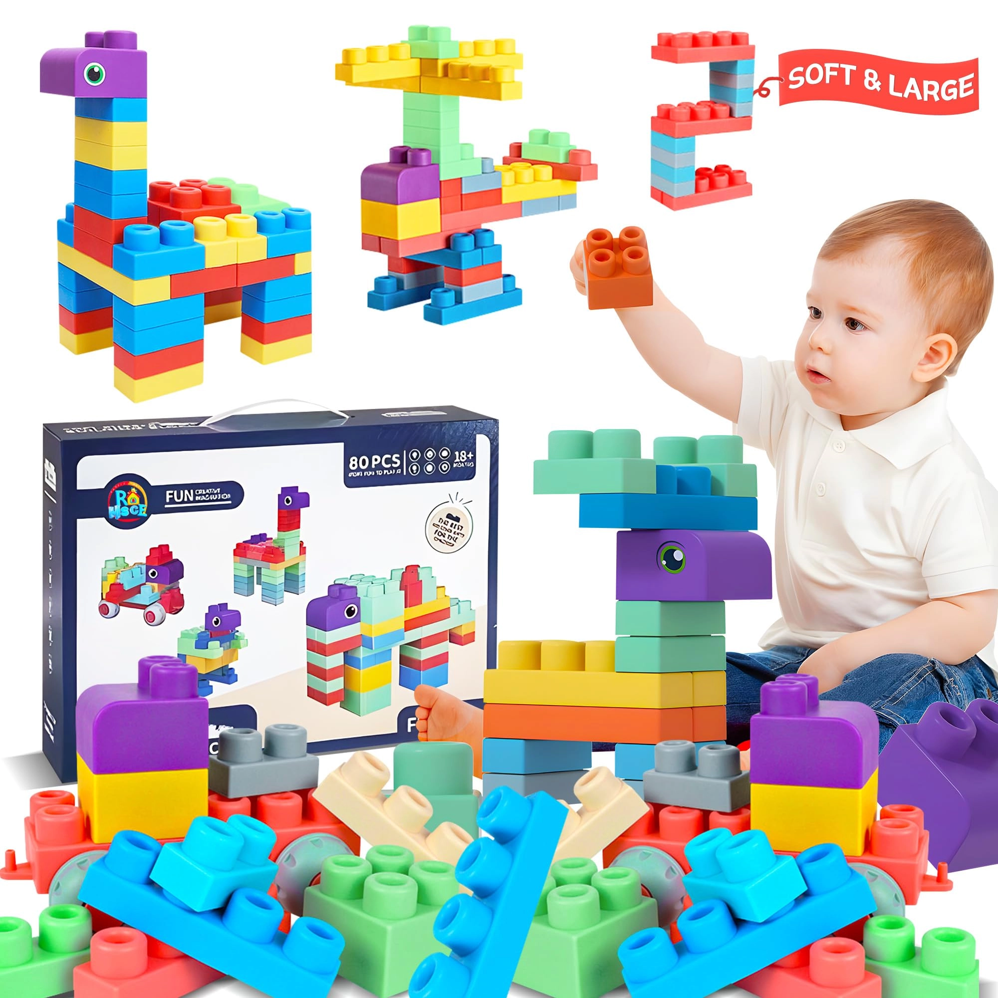 ROHSCE Soft Blocks Set - 80 pcs