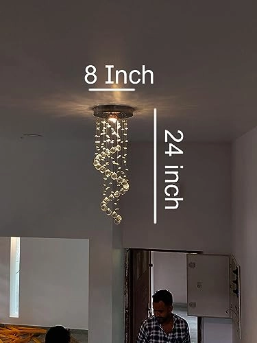 Crystal Glass Spiral Modern Led Chandelier - Warmwhite