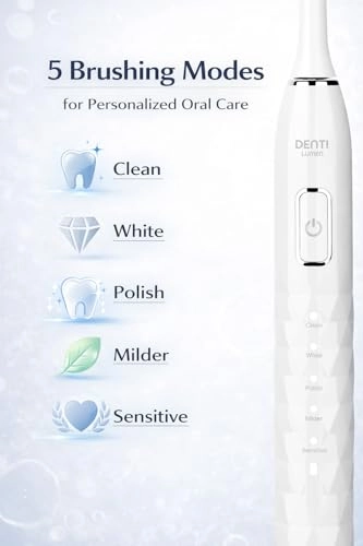 Sonic Electric Toothbrush - 38,000 VPM 5 Brushing Modes White