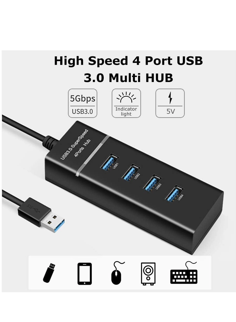 USB Hub - 4 Port USB 3.0 High Speed