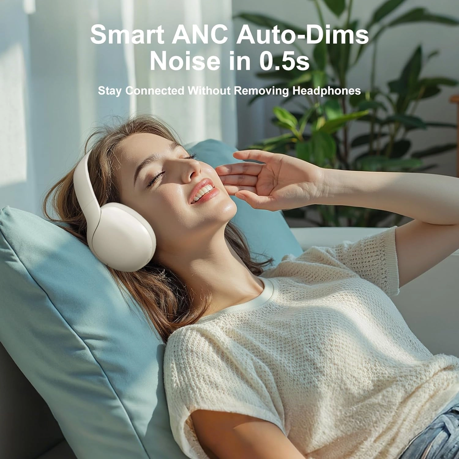 Active Noise Cancelling Headphones Wireless Headphone