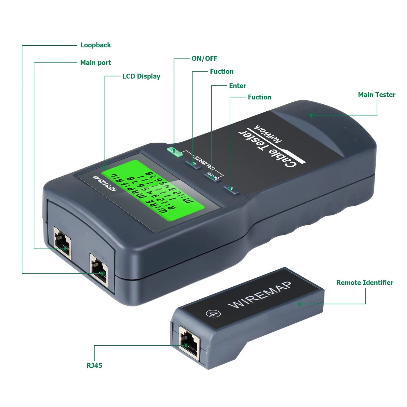 RJ45 Network Cable Tester - Cat5/CAT5e/CAT6/CAT6e Length Measurement Continuity Checking