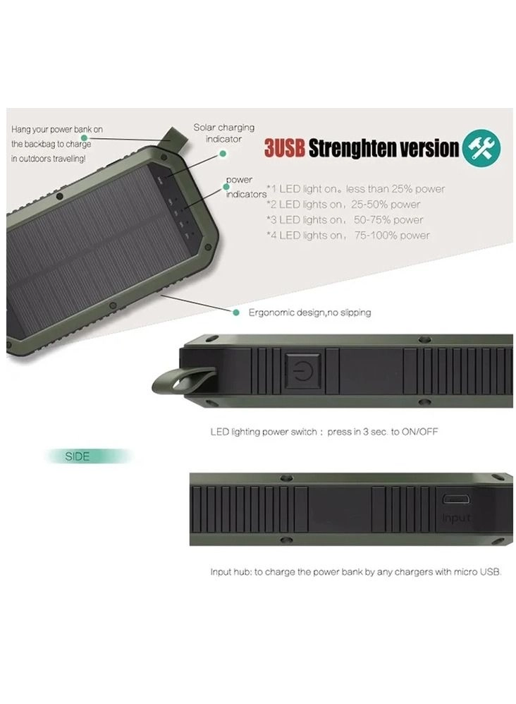 Solar Power Bank - 40000 mAh Wireless
