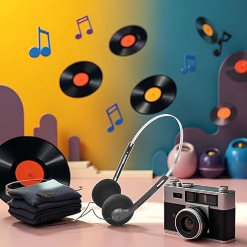 Retro Over-Ear Earphones - Wired Headphone