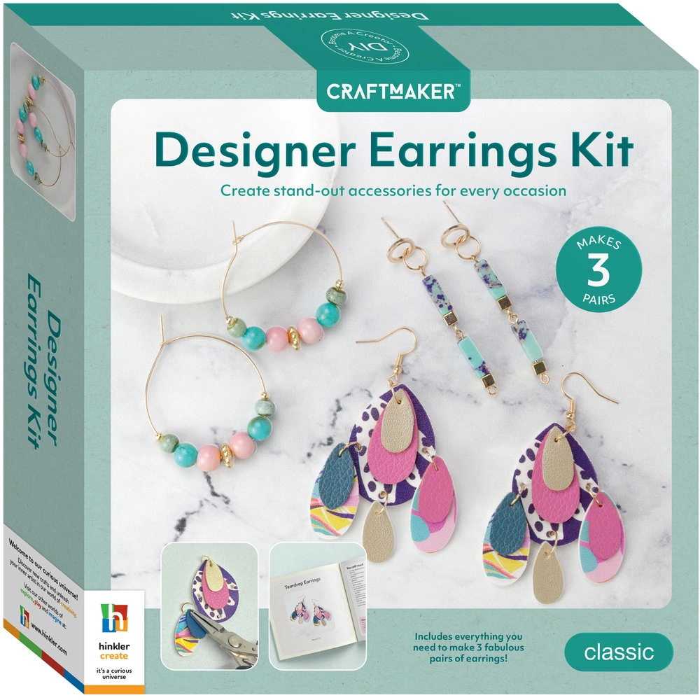 HINKR Craft Maker Designer Earrings - 8.5 x 8.5 x 9.5 cm