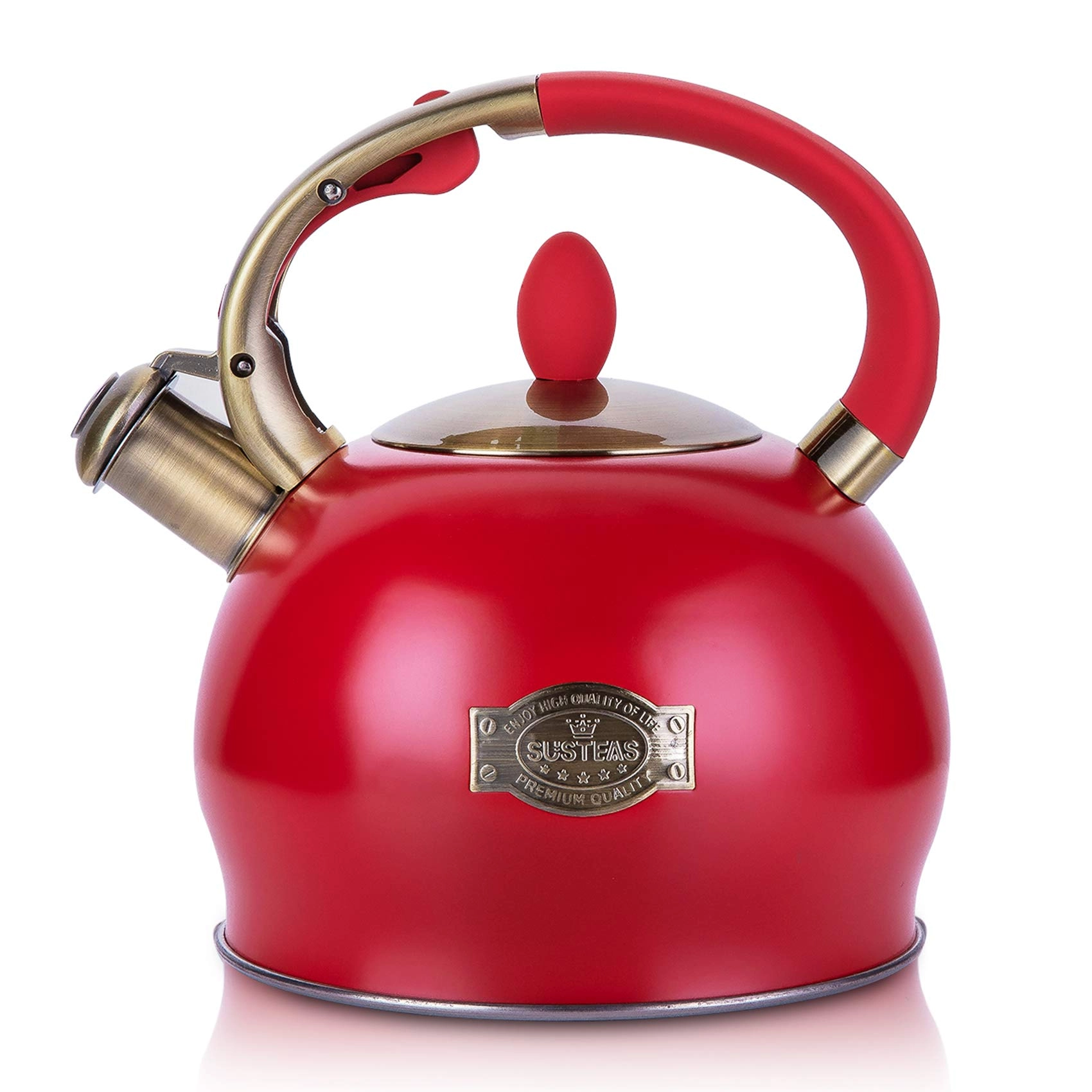 susteas Stove Top Whistling Tea Kettle - Stainless Steel 2.64 Quarts