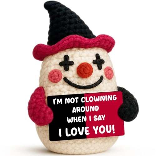 Crochet Clown - Handmade 12 x 7.5 x 6 centimeters