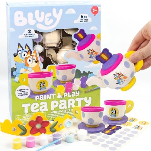 Horizon Group USA Bluey Paint & Play Tea Set - 6 pcs