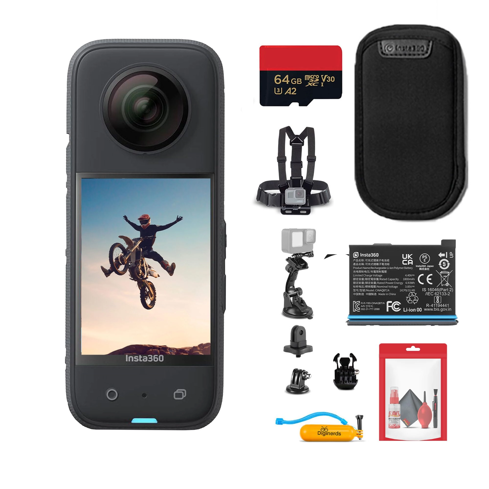 X3 360 Degree Waterproof Action Camera 64GB
