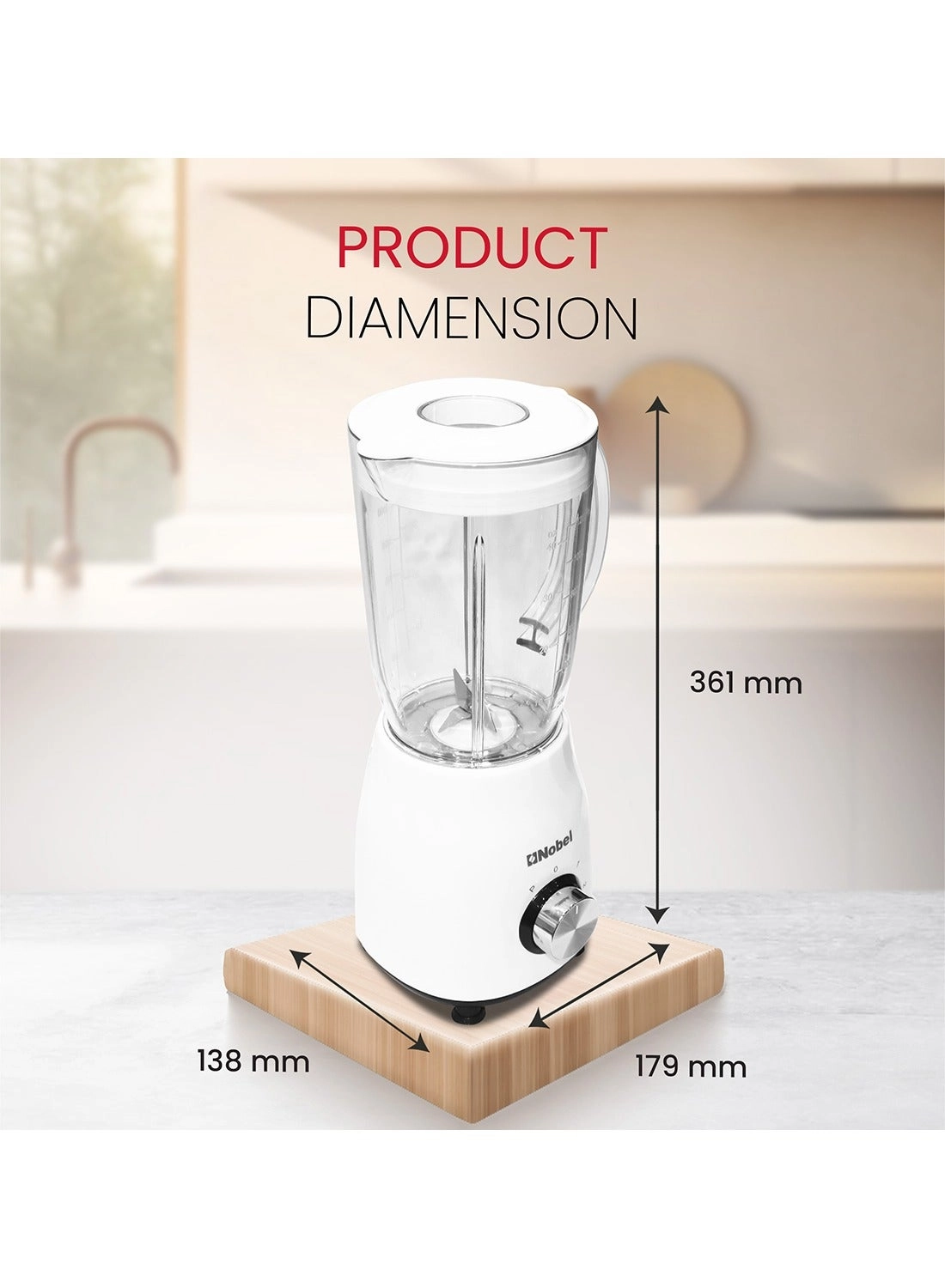 NB112L - 3 in 1 Blender with Grinder Cup & Chopper