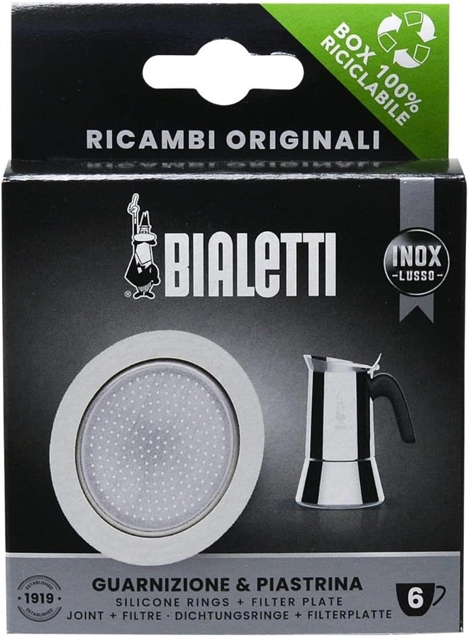 Bialetti Silicon Gasket + Filter - 6 Cups