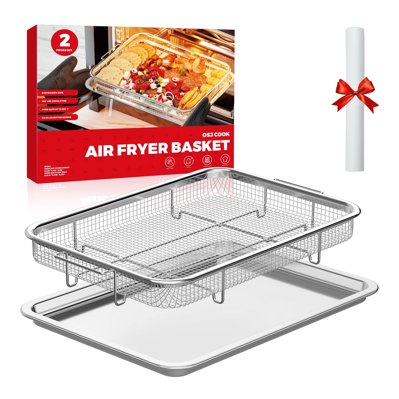 OSJ COOK Air Fryer Basket - 18/8 Stainless Steel 45.99 Count
