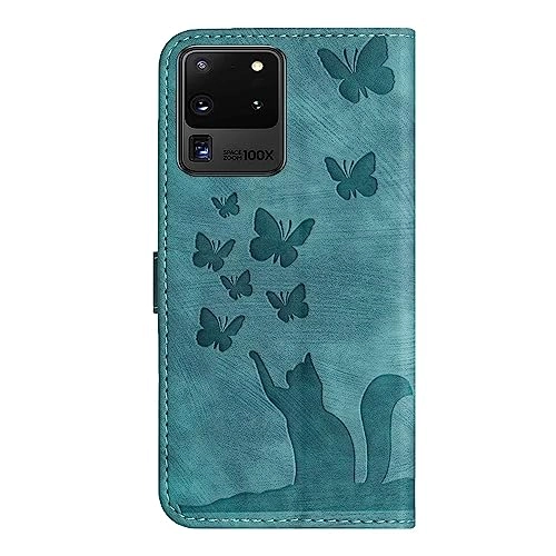 Cute Cat Case - Leather Wallet for Samsung Galaxy S20 Ultra