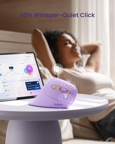 Ergonomic Vertical Mouse with Jiggler - Bluetooth + USB