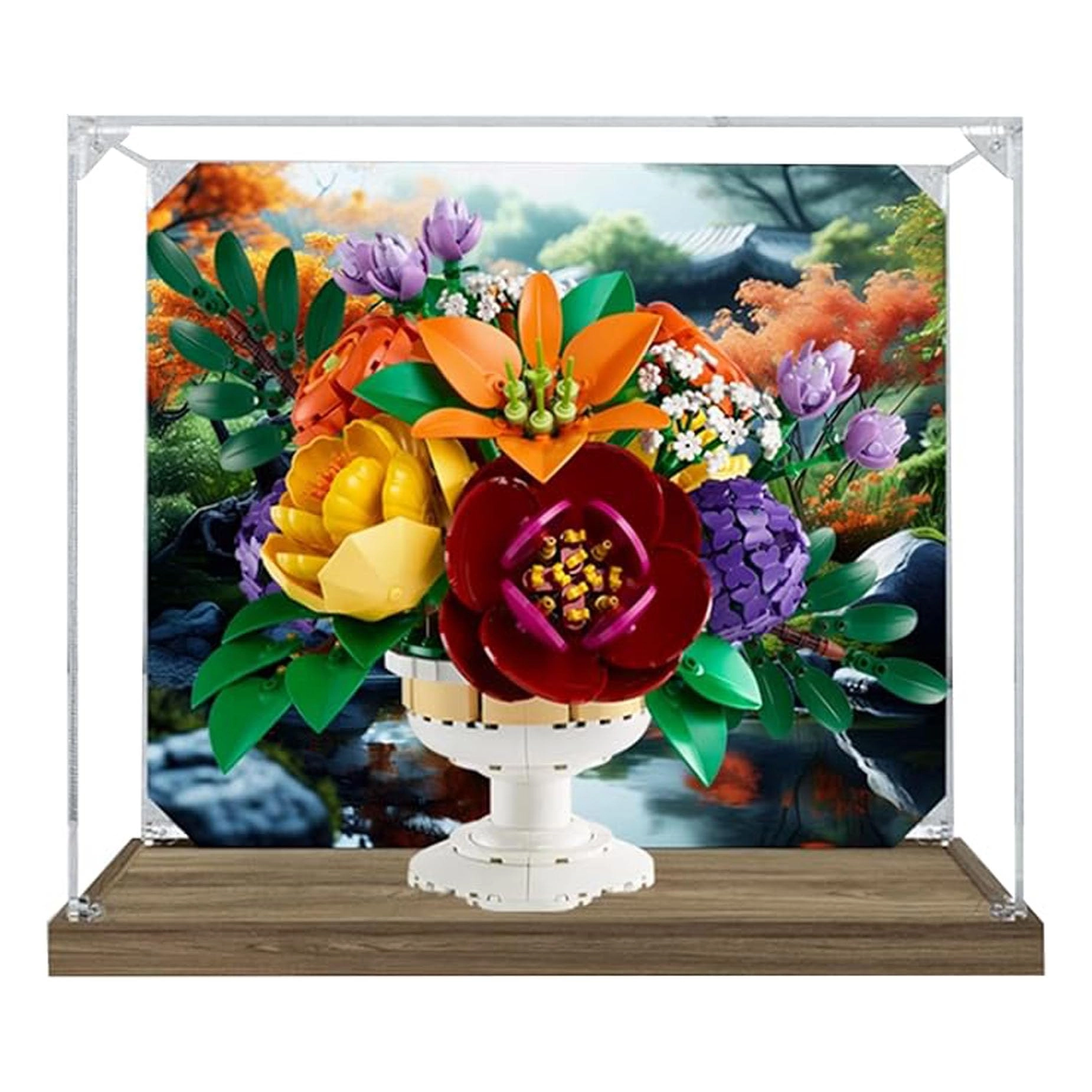 Acrylic Transparent Collectible Display Case for LEGO 10345 Flower beds Bouquets Block Model