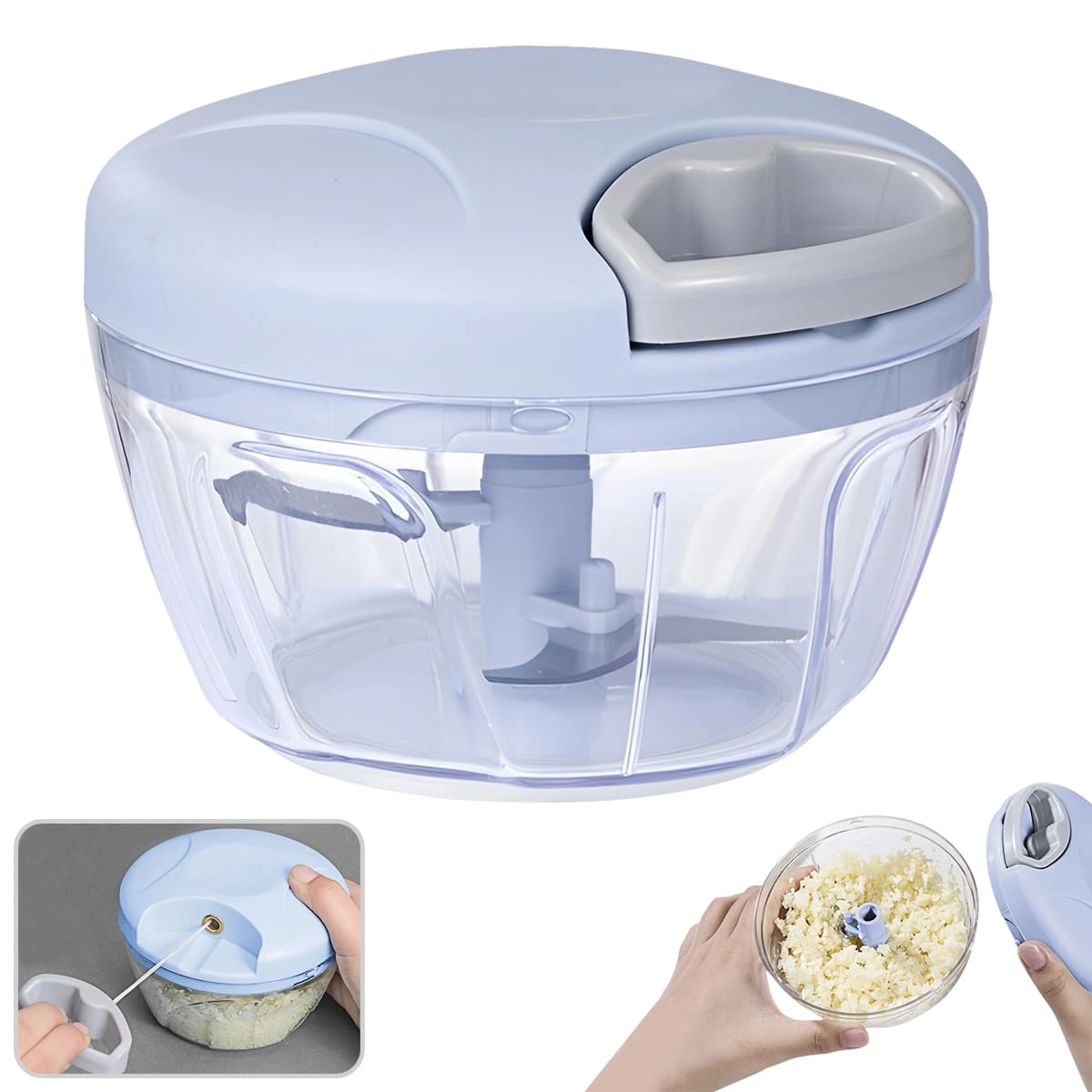 NIUAWASA Manual Rope Chopper - 500ml 3 blades