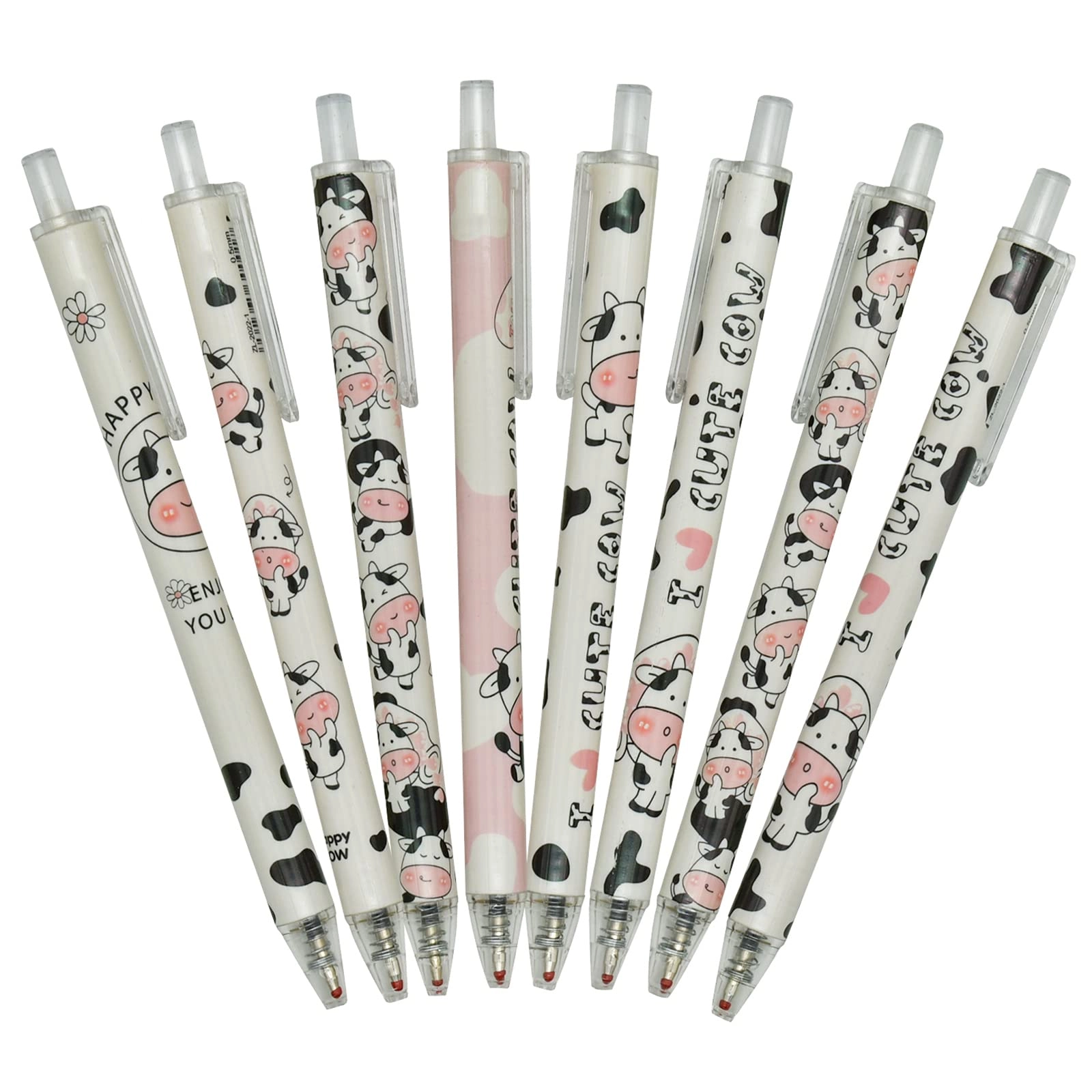 Plush Milk Cow Pom Pom Pen - 4 PCS 0.5 mm