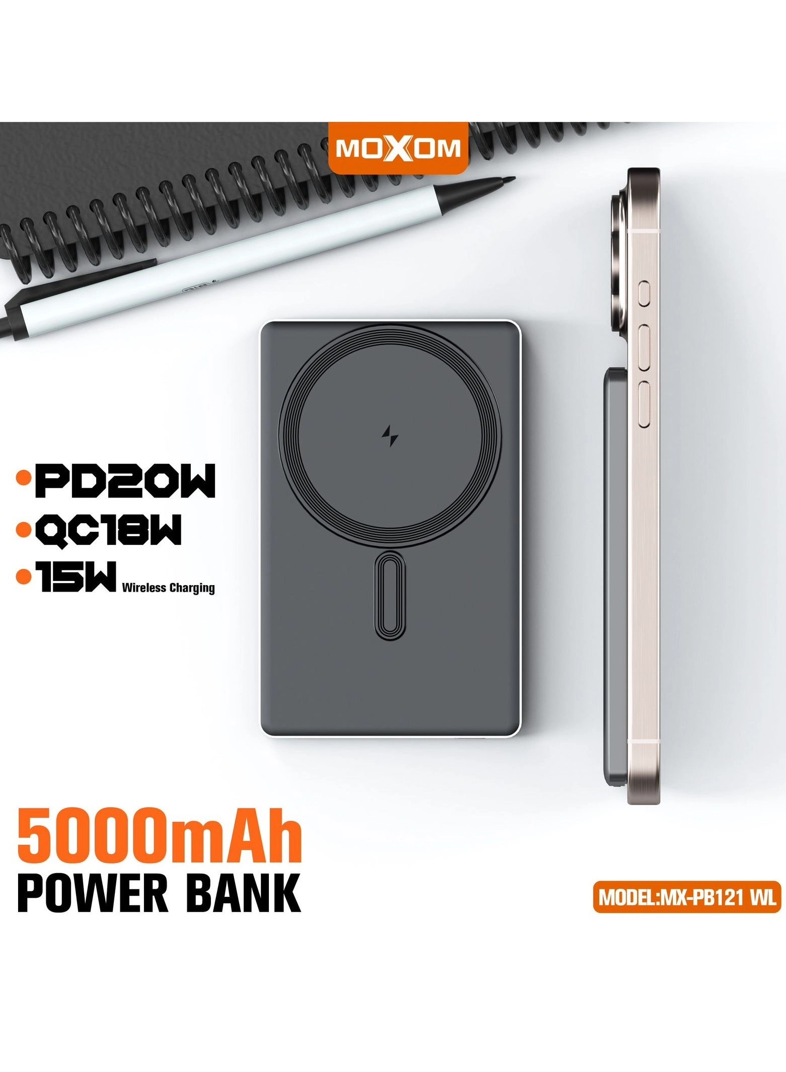 MX-PB121 - 5000mAh PD20W QC18W 15W