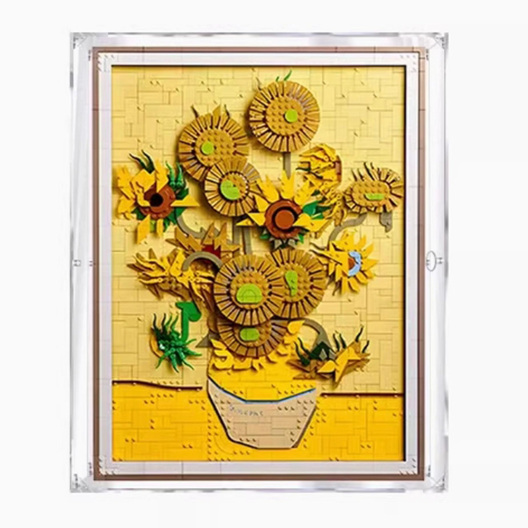 PHOVKFR Display Case for LEGO 31215 Sunflower Wall Mount Block Model - 3mm Dustproof Transparent