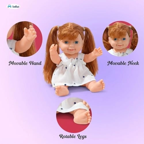 Beautiful Girl Doll - 17 cm Silicone White Dress