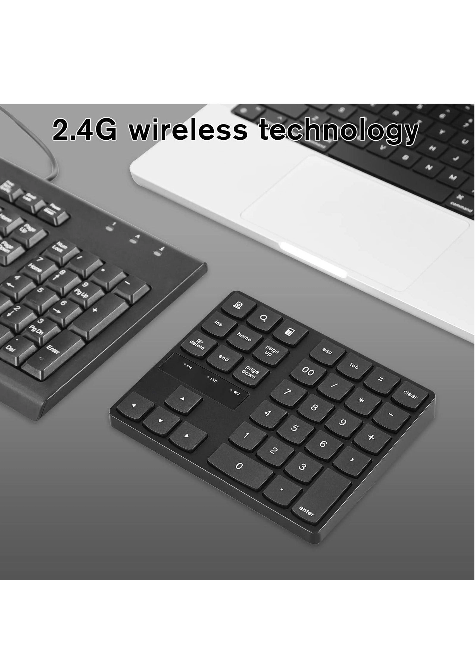 Wireless Number Pad - 2.4G 35 Keys 250 milliAmpere * hour