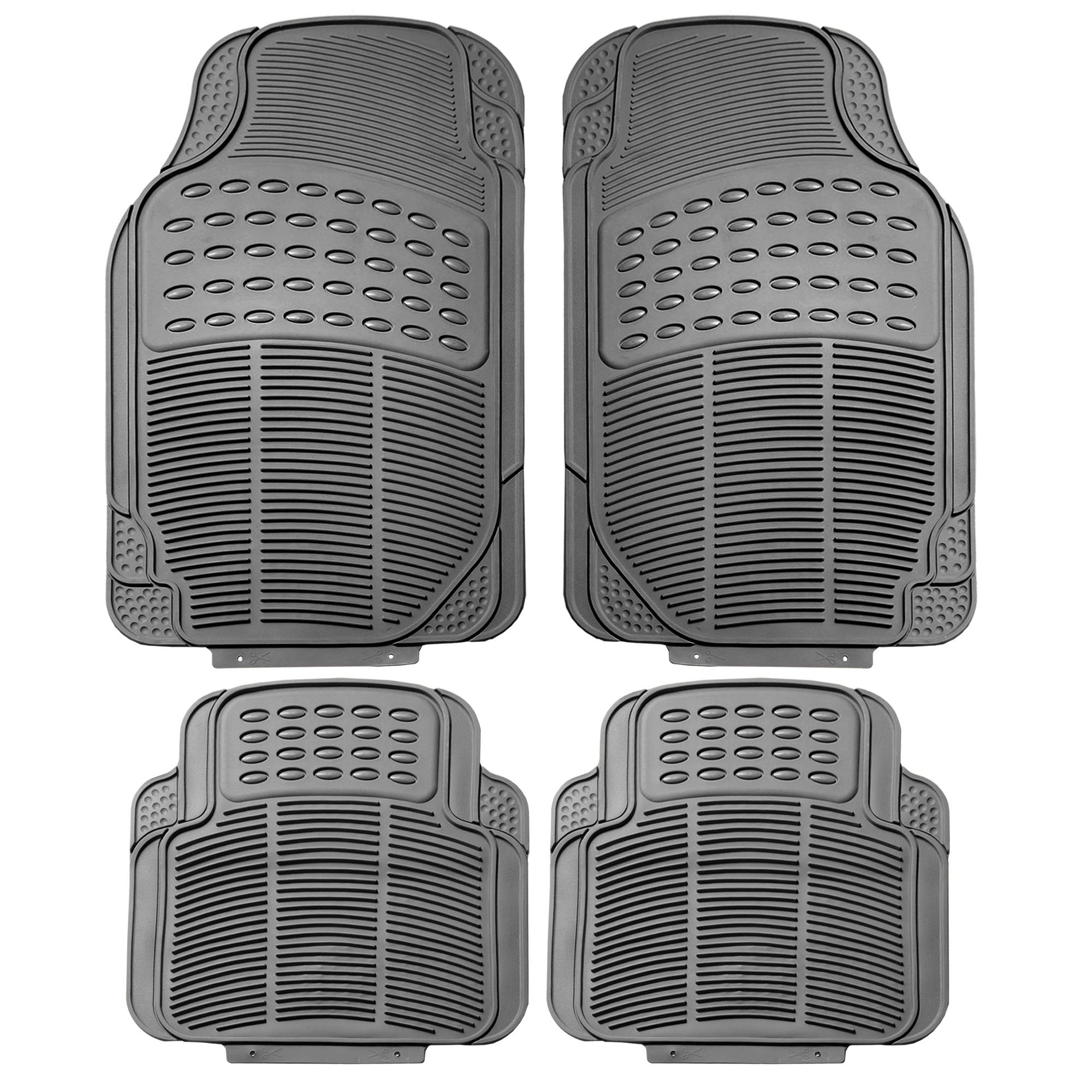 FH Group Automotive Floor Mats - Heavy-Duty Rubber Universal Fit Beige