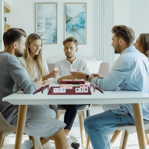 Rummy Tiles - 106 Tiles 4 Double Holders Compact Travel Format