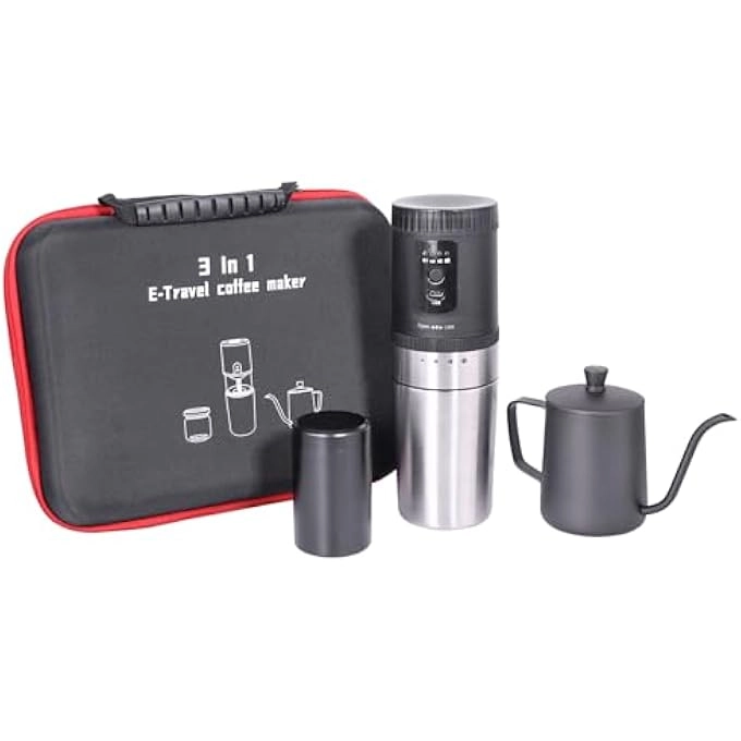 rayihni Pour Over Coffee Maker Set - Stainless Steel Electric Grinder Gooseneck Hand Brewing Pot Gift Kit