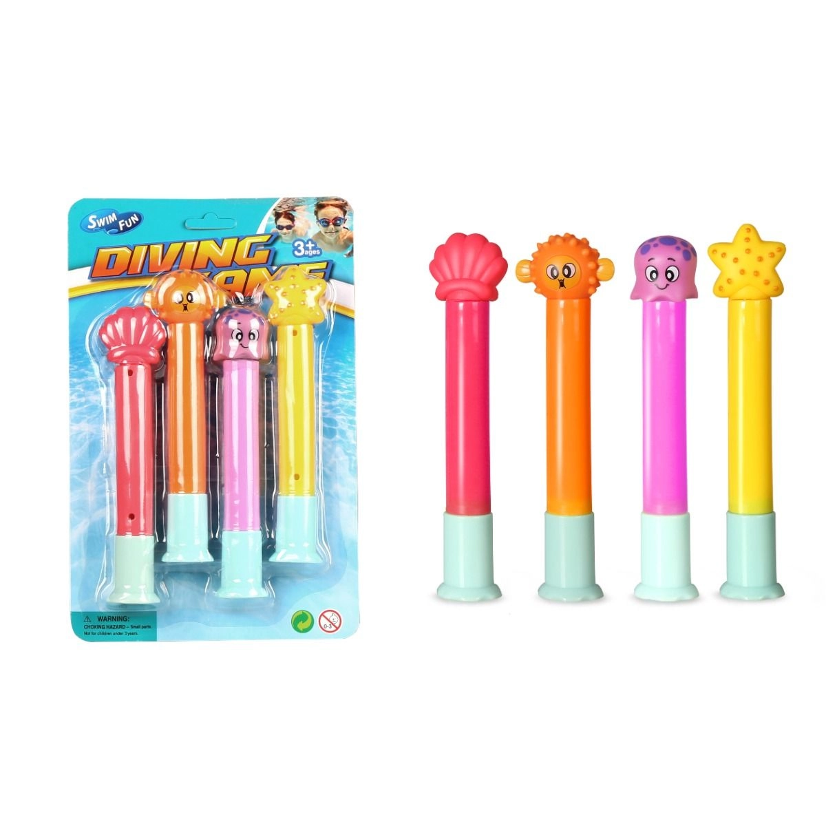 Diving Ring Toys - 4pcs Multi Colour