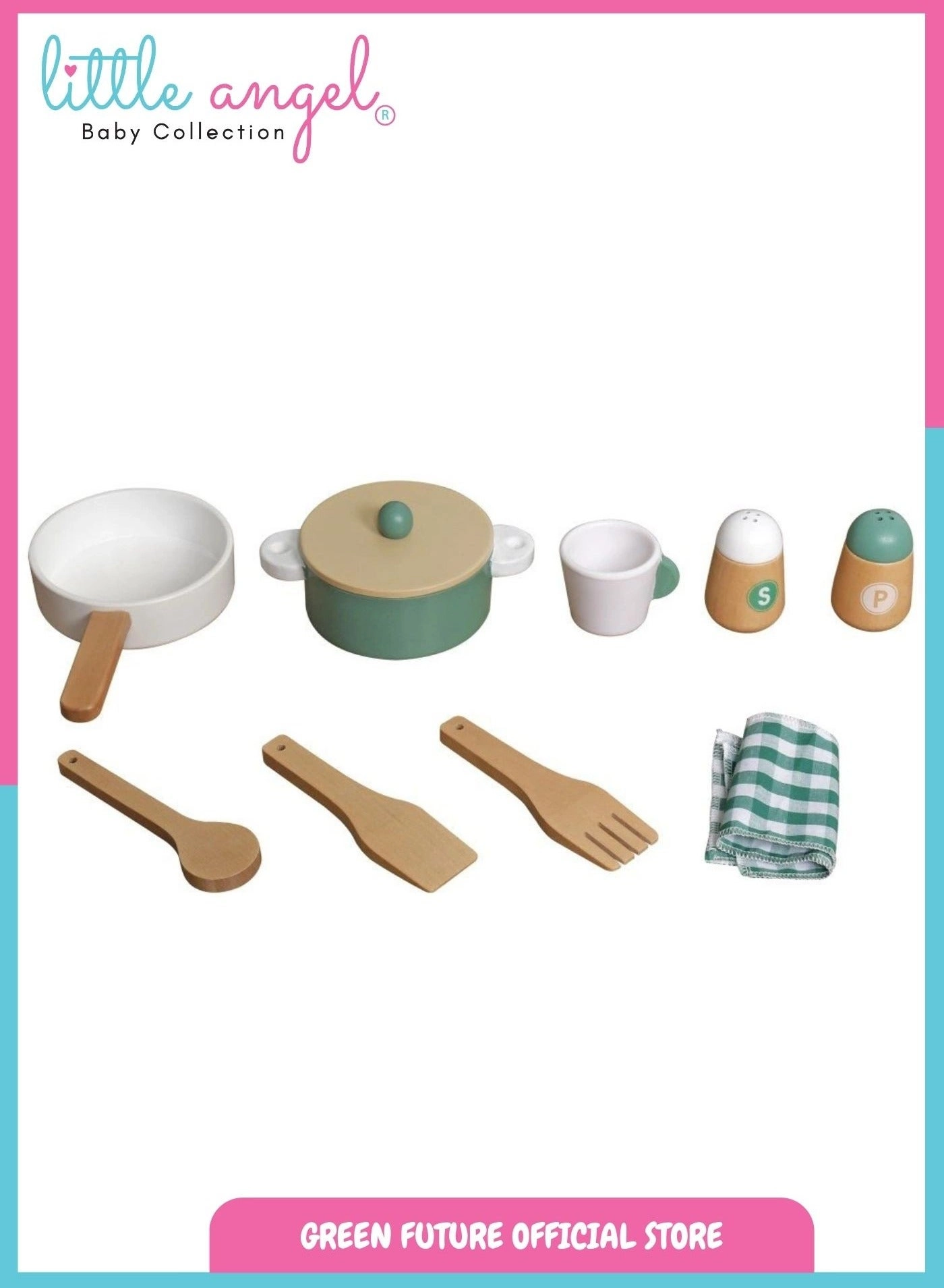 Luxury Kids Wooden Play Kitchen Set (W)
