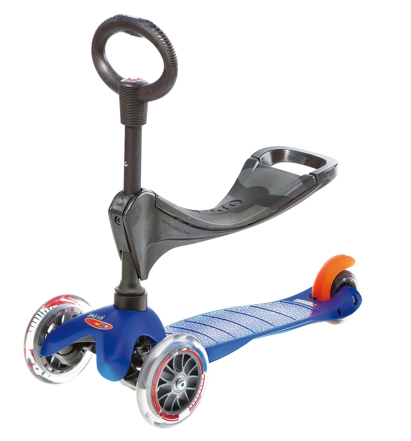 Micro Mini 3-in-1 3-Wheel Kick Scooter + Seat