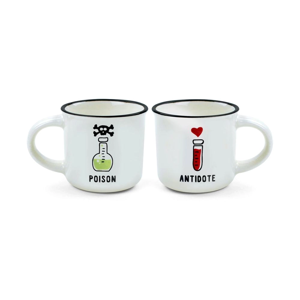 Legami Espresso for Two Poison & Antidote Coffee Mug - 2 pcs - 50 ml