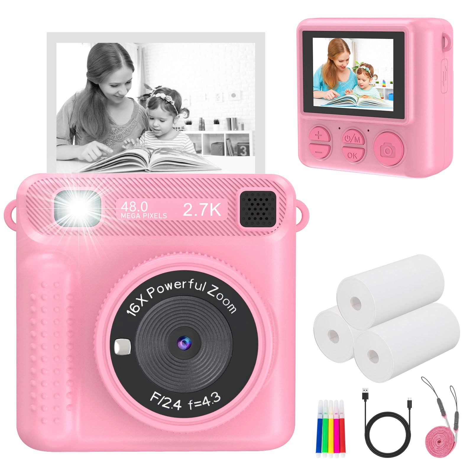 JPVERLY Instant Print Kids Camera