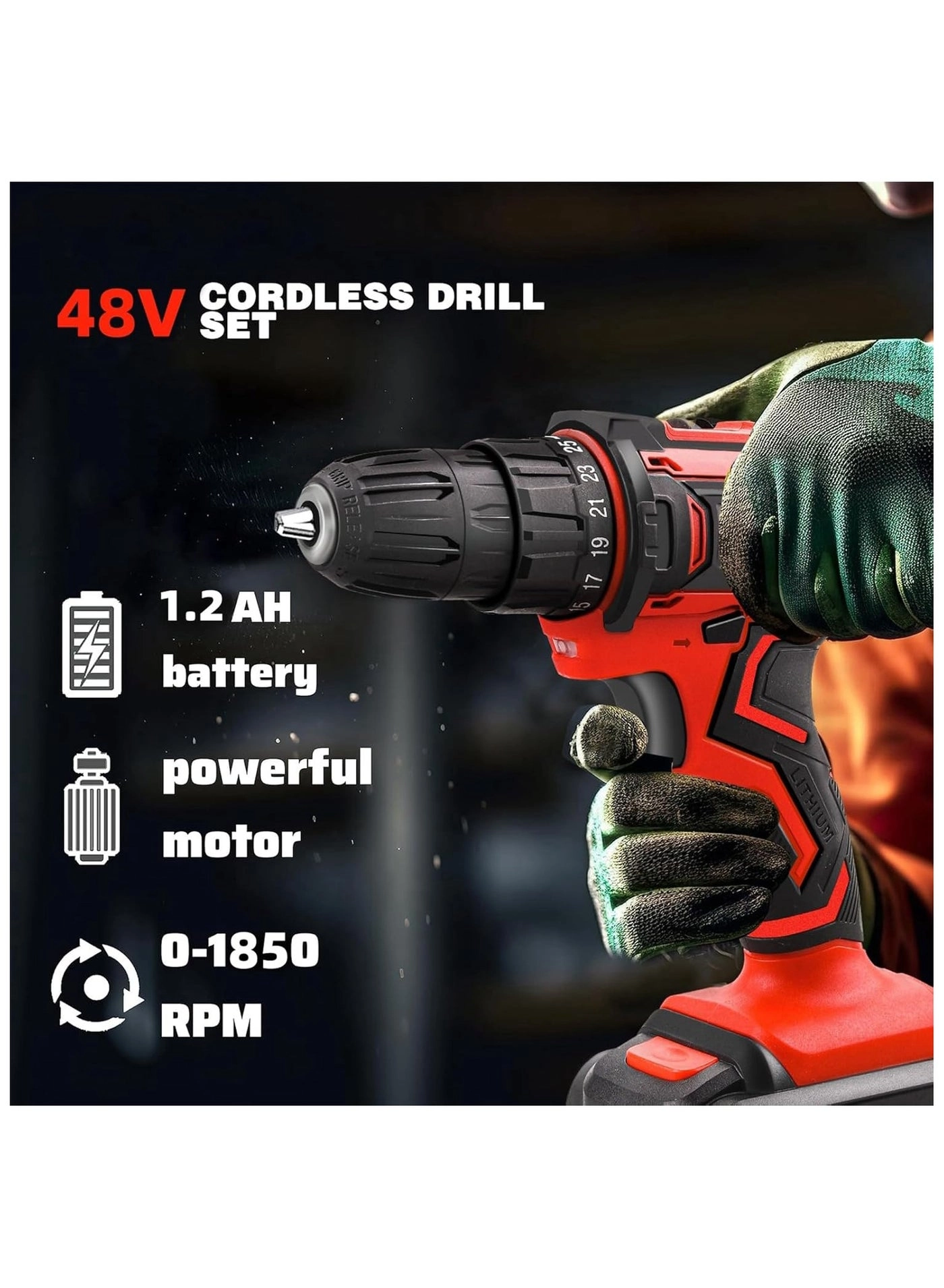 Cordless Drill - 1300mAh 48V