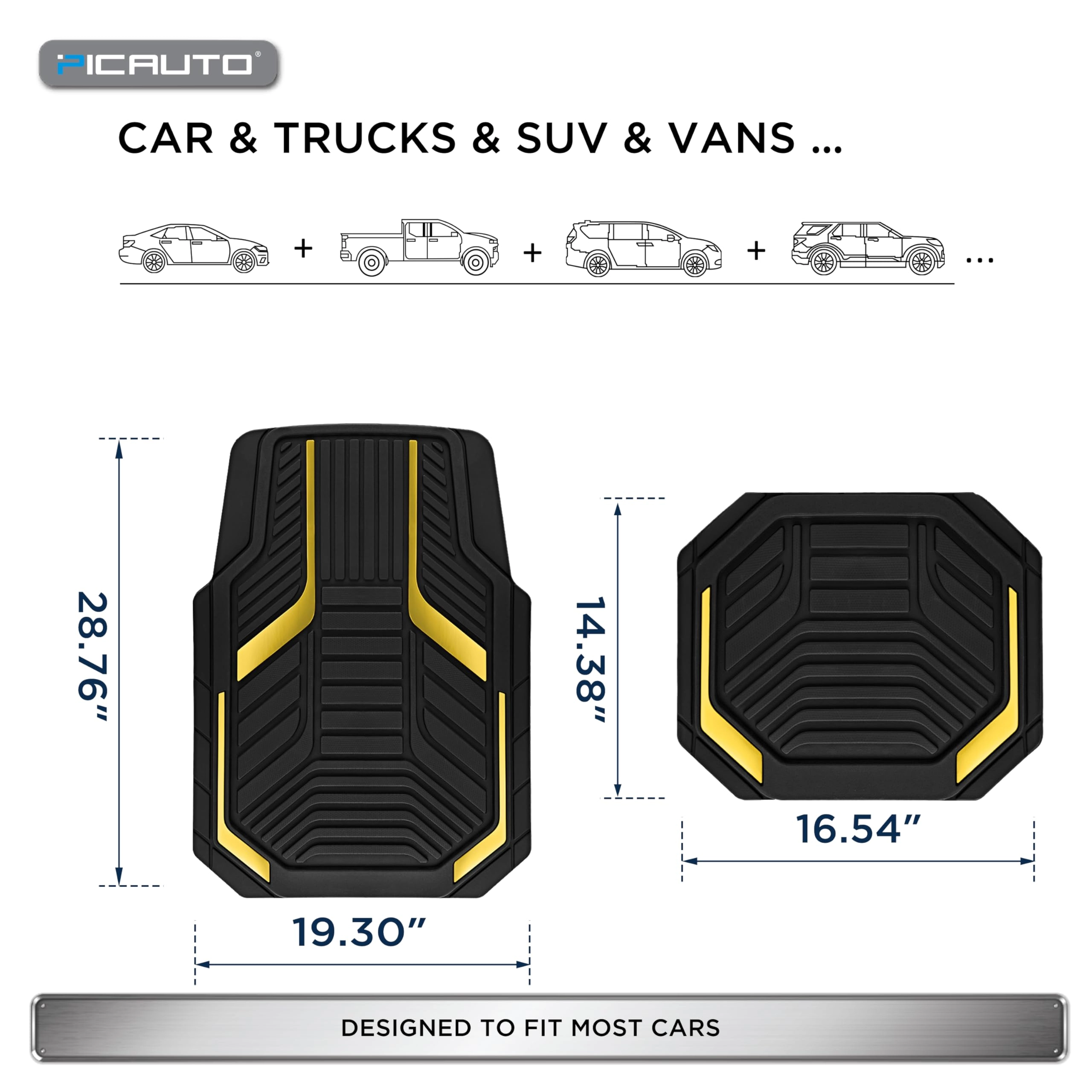 Heavy Duty Rubber Floor Mats - Pink Universal Fit